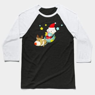 HoHoHo Cute Puppy Santa Baseball T-Shirt